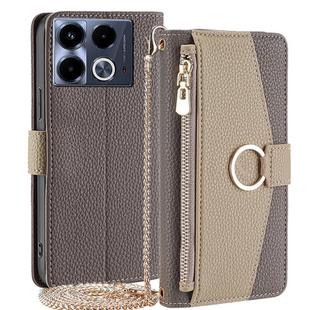 For Infinix Note 40 4G Crossbody Litchi Texture Leather Phone Case(Grey)