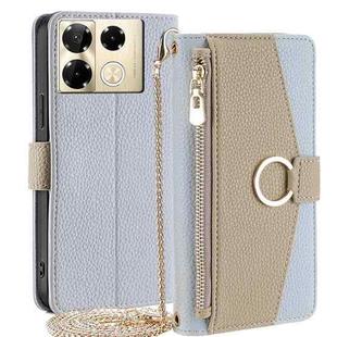 For Infinix Note 40 Pro 4G Crossbody Litchi Texture Leather Phone Case(Blue)