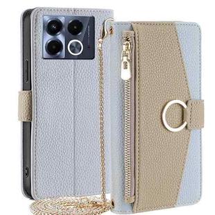 For Infinix Note 40 5G Crossbody Litchi Texture Leather Phone Case(Blue)