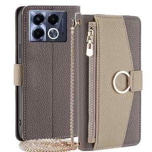 For Infinix Note 40 5G Crossbody Litchi Texture Leather Phone Case(Grey)