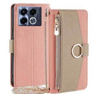 For Infinix Note 40 5G Crossbody Litchi Texture Leather Phone Case(Pink)