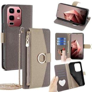 For Infinix Note 50x 5G Crossbody Litchi Texture Leather Phone Case(Grey)