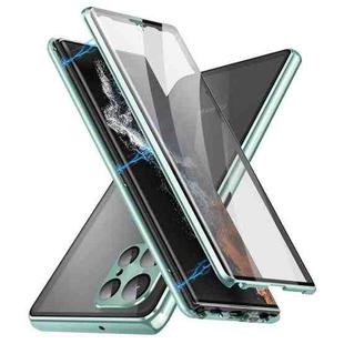 For Samsung Galaxy S25 Ultra 5G HD Full Cover Magnetic Metal Tempered Glass Phone Case(Green)