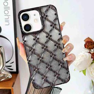 For iPhone 11 Star Flower Electroplated TPU Phone Case with Gradient Glitter Paper(Black)