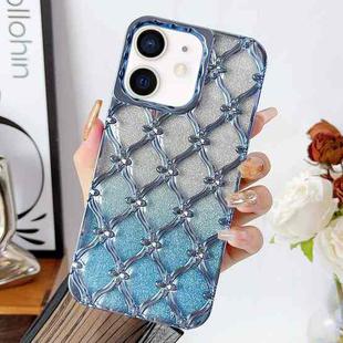 For iPhone 11 Star Flower Electroplated TPU Phone Case with Gradient Glitter Paper(Blue)