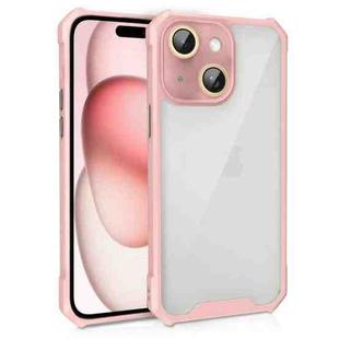 For iPhone 15 Shockproof Acrylic Phone Case with Lens Glass Film(Pink)
