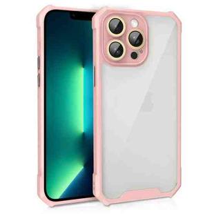 For iPhone 13 Pro Max Shockproof Acrylic Phone Case with Lens Glass Film(Pink)