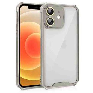 For iPhone 12 Shockproof Acrylic Phone Case with Lens Glass Film(Grey)