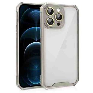 For iPhone 12 Pro Max Shockproof Acrylic Phone Case with Lens Glass Film(Grey)