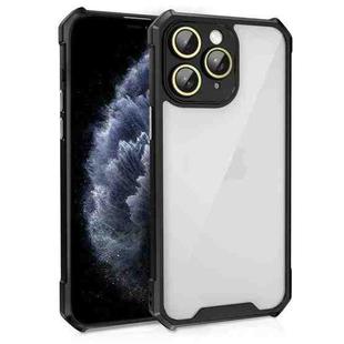 For iPhone 11 Pro Max Shockproof Acrylic Phone Case with Lens Glass Film(Black)