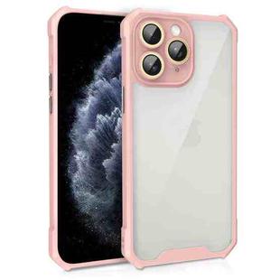For iPhone 11 Pro Max Shockproof Acrylic Phone Case with Lens Glass Film(Pink)
