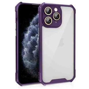 For iPhone 11 Pro Max Shockproof Acrylic Phone Case with Lens Glass Film(Purple)