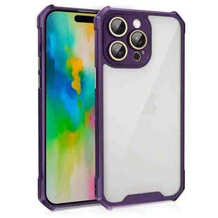 For iPhone 16 Pro Max Shockproof Acrylic Phone Case with Lens Glass Film(Purple)