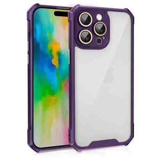 For iPhone 16 Pro Shockproof Acrylic Phone Case with Lens Glass Film(Purple)