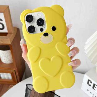 For iPhone 14 Pro Max Bear Shape Oil-sprayed TPU Phone Case(Yellow)