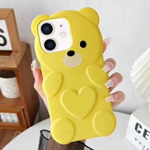 For iPhone 12 Bear Shape Oil-sprayed TPU Phone Case(Yellow)