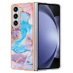 For Samsung Galaxy Z Fold5 5G Electroplating IMD TPU Phone Case(Blue Marble)