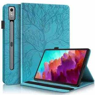 For Lenovo Tab P12 /Xiaoxin Pad Pro 12.7 Life Tree Series Horizontal Flip Leather Tablet Case(Lake Blue)