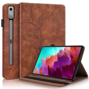 For Lenovo Tab P12 /Xiaoxin Pad Pro 12.7 Life Tree Series Horizontal Flip Leather Tablet Case(Brown)