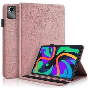 For Lenovo Tab M11 / Xiaoxin Pad 11 2024 Life Tree Series Horizontal Flip Leather Tablet Case(Rose Gold)