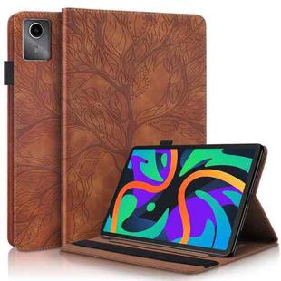 For Lenovo Tab M11 / Xiaoxin Pad 11 2024 Life Tree Series Horizontal Flip Leather Tablet Case(Brown)