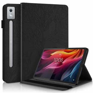 For Lenovo Tab P12 / Xiaoxin Pad Pro 12.7 2025 Life Tree Series Horizontal Flip Leather Tablet Case(Black)