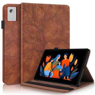 For Lenovo Xiaoxin Pad 12.1 2025 Life Tree Series Horizontal Flip Leather Tablet Case(Brown)
