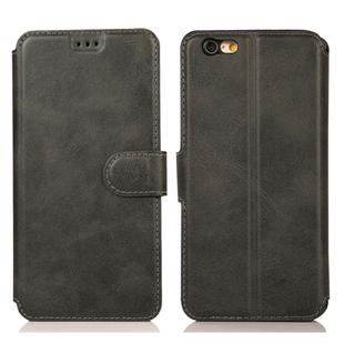 For iPhone 6 / 6s Calf Texture Magnetic Buckle Horizontal Flip Leather Case with Holder & Card Slots & Wallet & Photo Frame(Black)