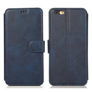 For iPhone 6 / 6s Calf Texture Magnetic Buckle Horizontal Flip Leather Case with Holder & Card Slots & Wallet & Photo Frame(Blue)