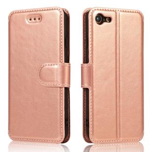 For iPhone 7 / 8 Calf Texture Magnetic Buckle Horizontal Flip Leather Case with Holder & Card Slots & Wallet & Photo Frame(Rose Gold)