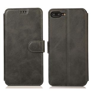 For iPhone 7 Plus / 8 Plus Calf Texture Magnetic Buckle Horizontal Flip Leather Case with Holder & Card Slots & Wallet & Photo Frame(Black)