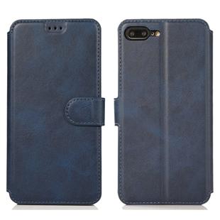 For iPhone 7 Plus / 8 Plus Calf Texture Magnetic Buckle Horizontal Flip Leather Case with Holder & Card Slots & Wallet & Photo Frame(Blue)