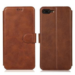 For iPhone 7 Plus / 8 Plus Calf Texture Magnetic Buckle Horizontal Flip Leather Case with Holder & Card Slots & Wallet & Photo Frame(Brown)