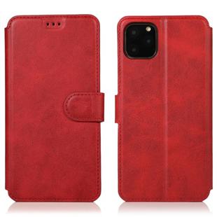 For iPhone 12 mini Calf Texture Magnetic Buckle Horizontal Flip Leather Case with Holder & Card Slots & Wallet & Photo Frame(Red)