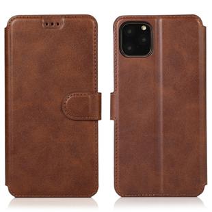 For iPhone 12 Pro Max Calf Texture Magnetic Buckle Horizontal Flip Leather Case with Holder & Card Slots & Wallet & Photo Frame(Brown)