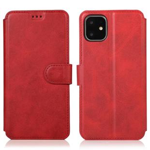 For iPhone 12 / 12 Pro Calf Texture Magnetic Buckle Horizontal Flip Leather Case with Holder & Card Slots & Wallet & Photo Frame(Red)