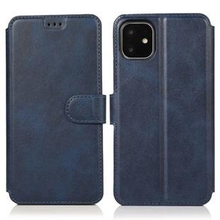 For iPhone 12 / 12 Pro Calf Texture Magnetic Buckle Horizontal Flip Leather Case with Holder & Card Slots & Wallet & Photo Frame(Blue)