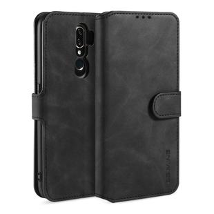 For OPPO A5 (2020) / A9 (2020) DG.MING Retro Oil Side Horizontal Flip Leather Case with Holder & Card Solt & Wallet(Black)