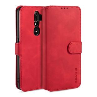 For OPPO A5 (2020) / A9 (2020) DG.MING Retro Oil Side Horizontal Flip Leather Case with Holder & Card Solt & Wallet(Red)