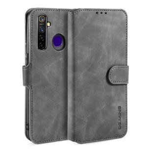 For OPPO Realme 5 Pro DG.MING Retro Oil Side Horizontal Flip Leather Case with Holder & Card Solt & Wallet(Grey)
