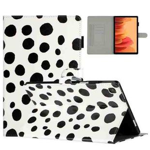For Samsung Galaxy Tab A7 10.4 2020 T500 Dot Pattern Leather Smart Tablet Case(White Black)