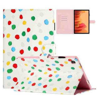 For Samsung Galaxy Tab A7 10.4 2020 T500 Dot Pattern Leather Smart Tablet Case(White Colorful Dot)