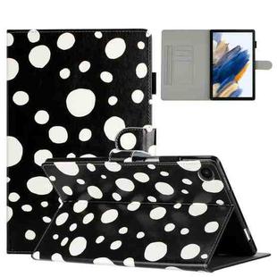 For Samsung Galaxy Tab A8 10.5 2021 X200 Dot Pattern Leather Smart Tablet Case(Black White)