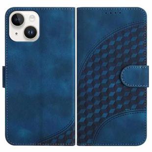 For iPhone 13 mini YX0060 Elephant Head Embossed Phone Leather Case with Lanyard(Royal Blue)