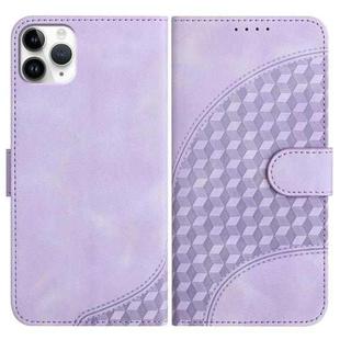 For iPhone 11 Pro Max YX0060 Elephant Head Embossed Phone Leather Case with Lanyard(Light Purple)