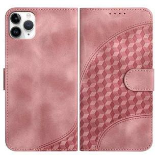 For iPhone 11 Pro Max YX0060 Elephant Head Embossed Phone Leather Case with Lanyard(Pink)