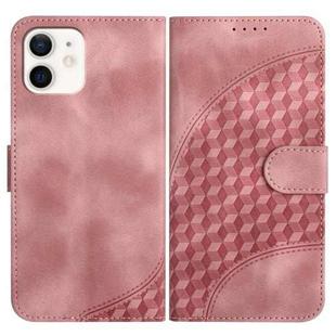 For iPhone 11 YX0060 Elephant Head Embossed Phone Leather Case with Lanyard(Pink)