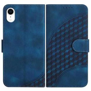 For iPhone XR YX0060 Elephant Head Embossed Phone Leather Case with Lanyard(Royal Blue)