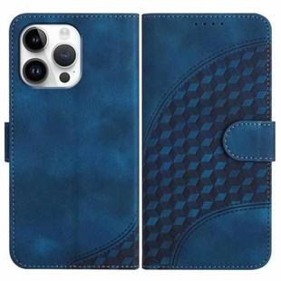 For iPhone 16 Pro Max YX0060 Elephant Head Embossed Phone Leather Case with Lanyard(Royal Blue)