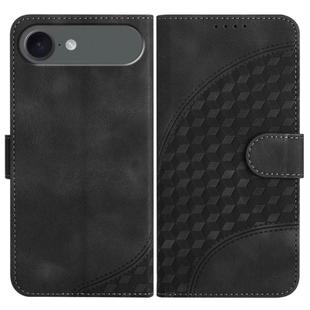 For iPhone 17 Air YX0060 Elephant Head Embossed Phone Leather Case with Lanyard(Black)